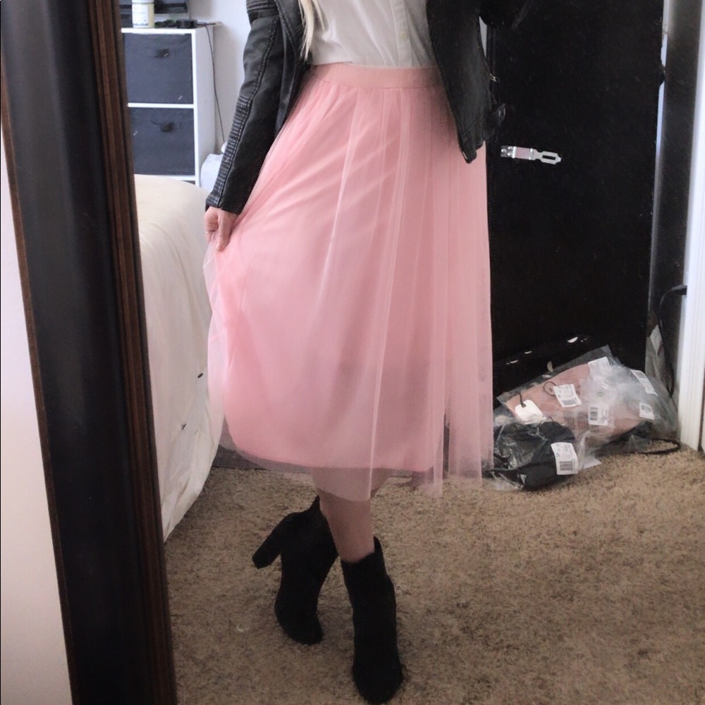 Windsor pink tulle midi skirt